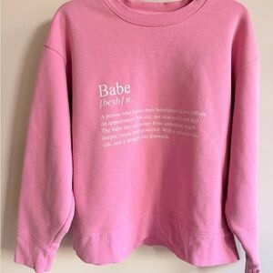 Brunette The Label Pink Crew Neck Sweater